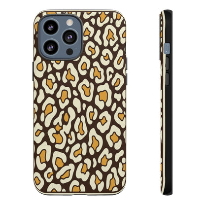 Leopard Print Tough Phone Case — Durable Protective iPhone Cover