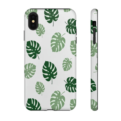 Monstera Leaf Phone Case — Tropical Green Pattern Tough Case