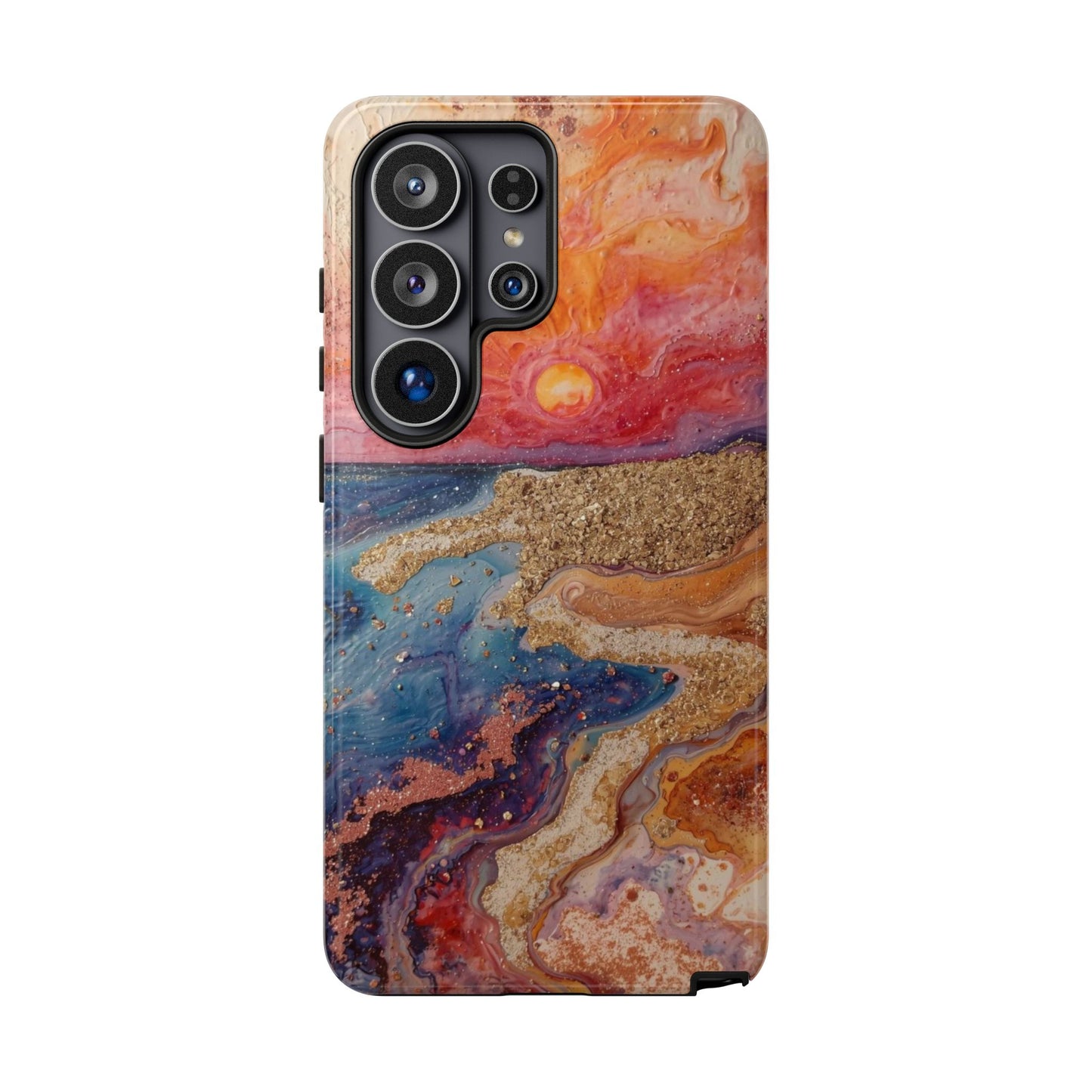 Sunset Coast Phone Case — Colorful Abstract Beach Art Tough Case