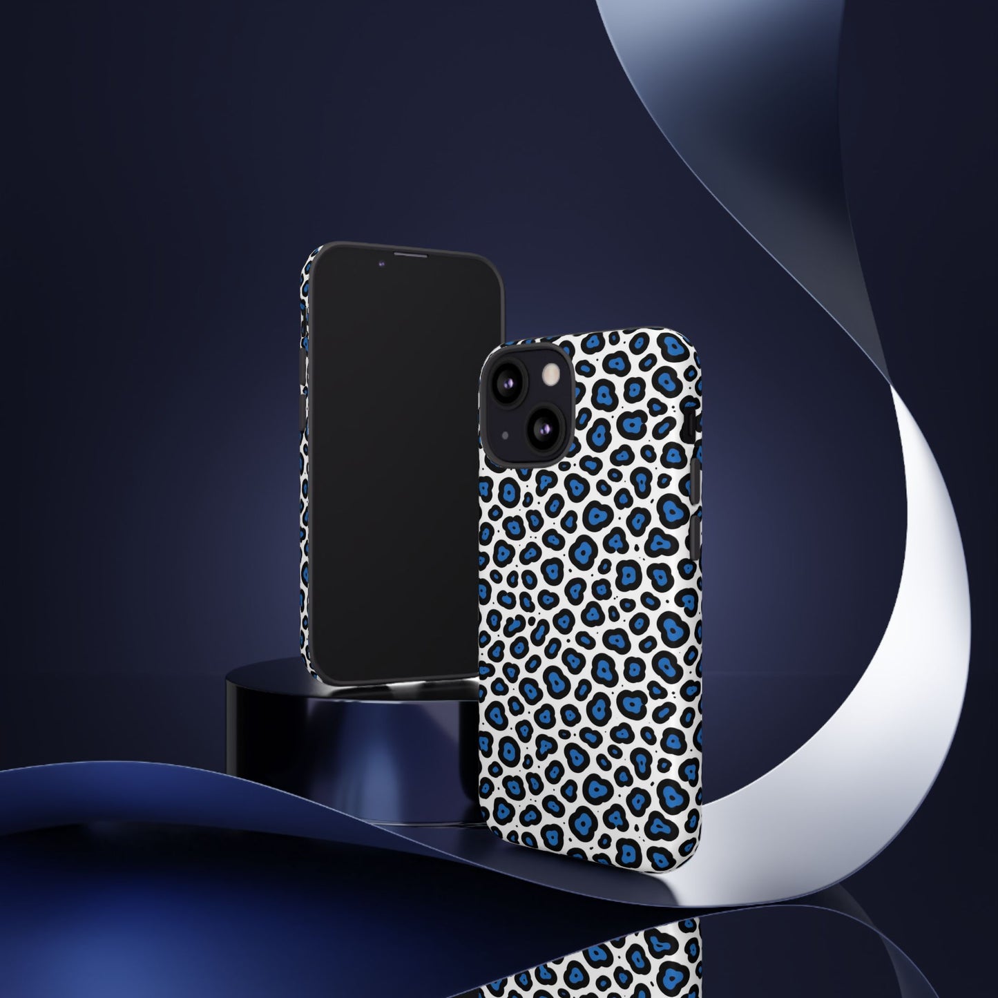 Blue Leopard Print Phone Case – Tough Protective Cover