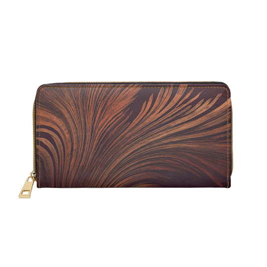 Women's Fall Botanical Wallet -  Vegan Zippered Wallet