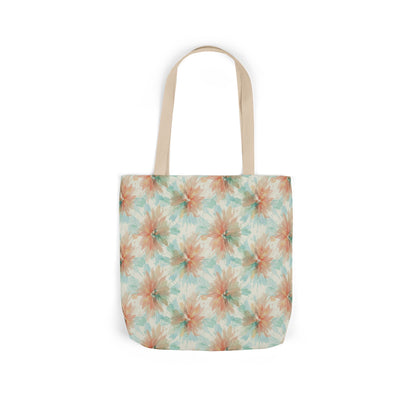 Tie-Dye Floral Canvas Tote Bag — Boho Pastel Market Tote