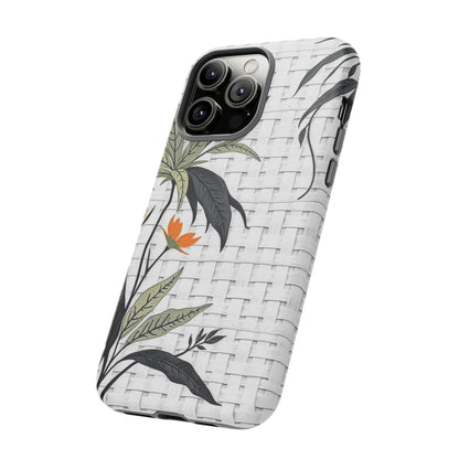 Floral Woven Tough Phone Case — Protective Botanical iPhone Cover