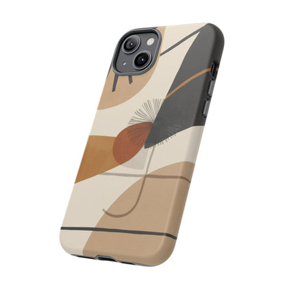 Abstract Earth Tone Phone Case — Mid-Century Minimalist Tough Case
