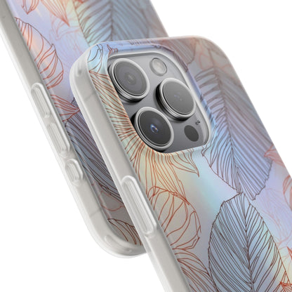 Floral Holographic Phone Case — Iridescent Leaves & Flowers Flexi Case