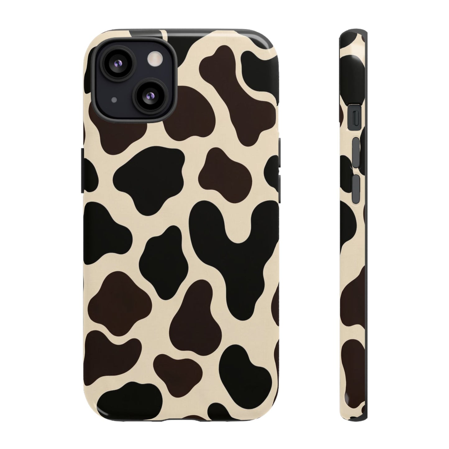 Cow Print Phone Case — Black & Cream Protective  Case
