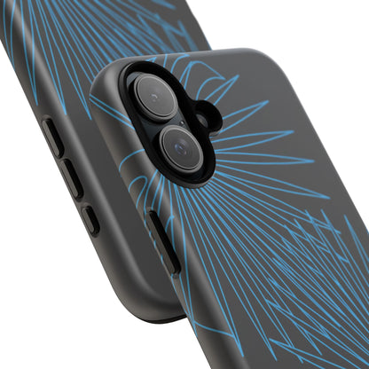 Blue Dandelion Burst Tough Phone Case — Protective Floral iPhone Cover