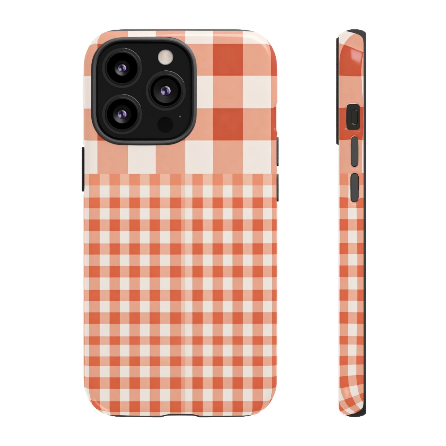 Buffalo Check Tough Phone Case — Orange Gingham Protective Cover