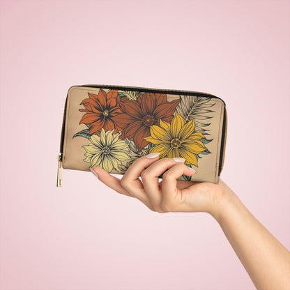 Women's Floral Coast Wallet - Summer Botanical Zipper Wallet