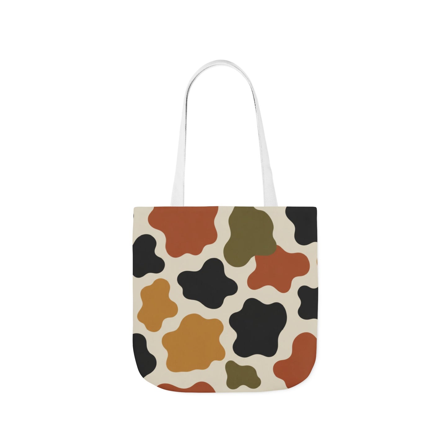 Abstract Earth-Tone Pattern Canvas Tote Bag