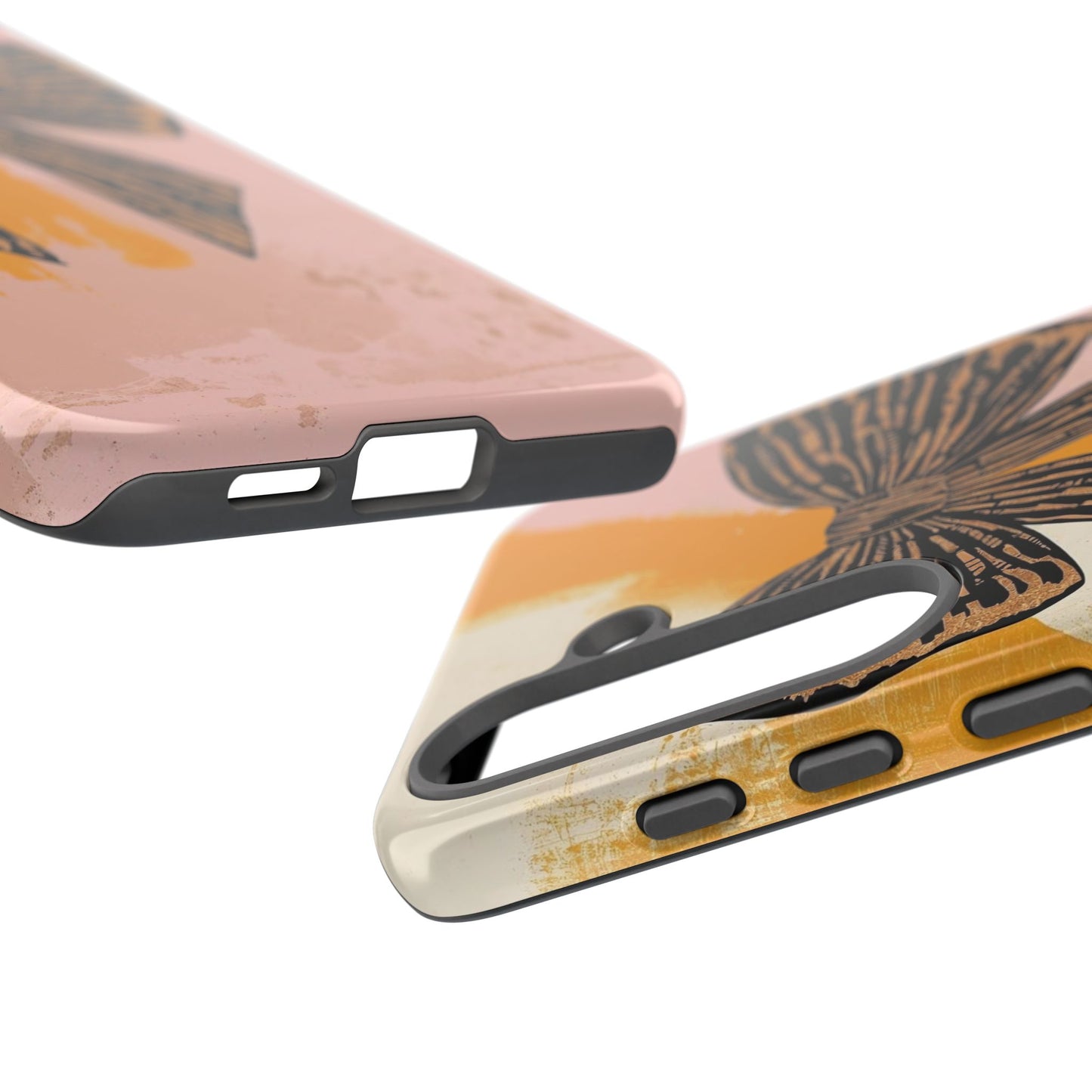 Bow Brushstroke Tough Phone Case — Pink & Mustard