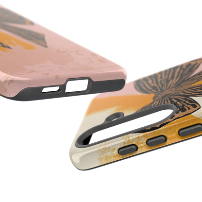 Bow Brushstroke Tough Phone Case — Pink & Mustard