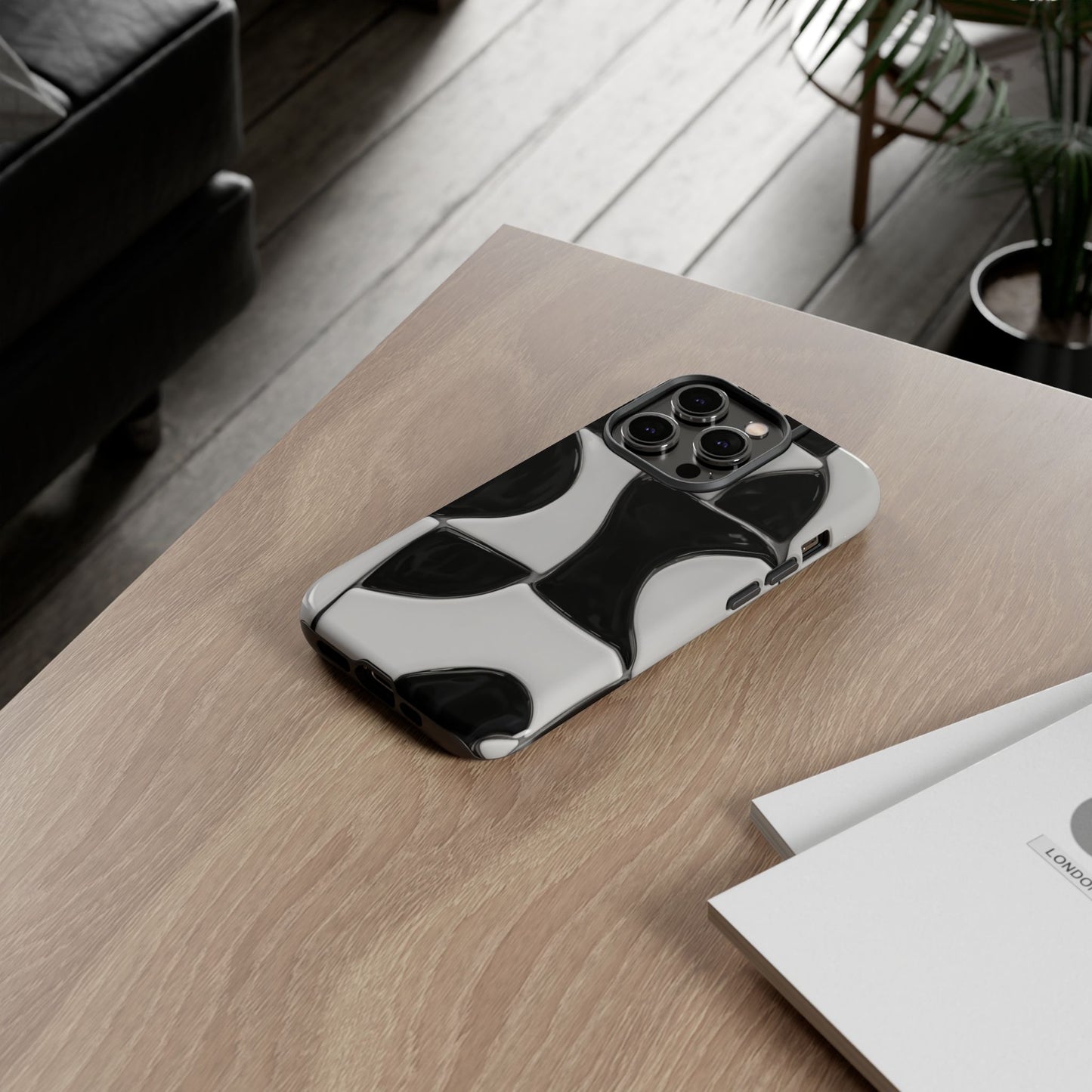 Black & White Abstract Pattern Tough Phone Case