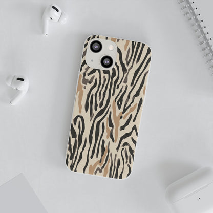 Zebra Stripe Phone Case – Neutral Animal Print Flexi Case