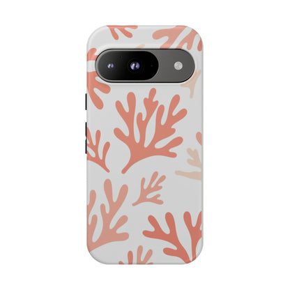 Coral Reef Pattern Tough Phone Case — Pink Beachy Protective Cover