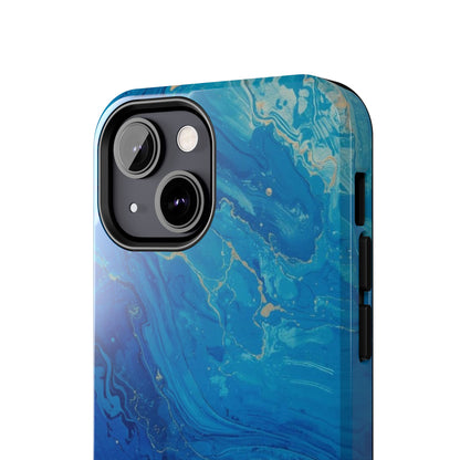 Blue Ocean Pebble Tough Phone Case — Protective Artistic Marble Design