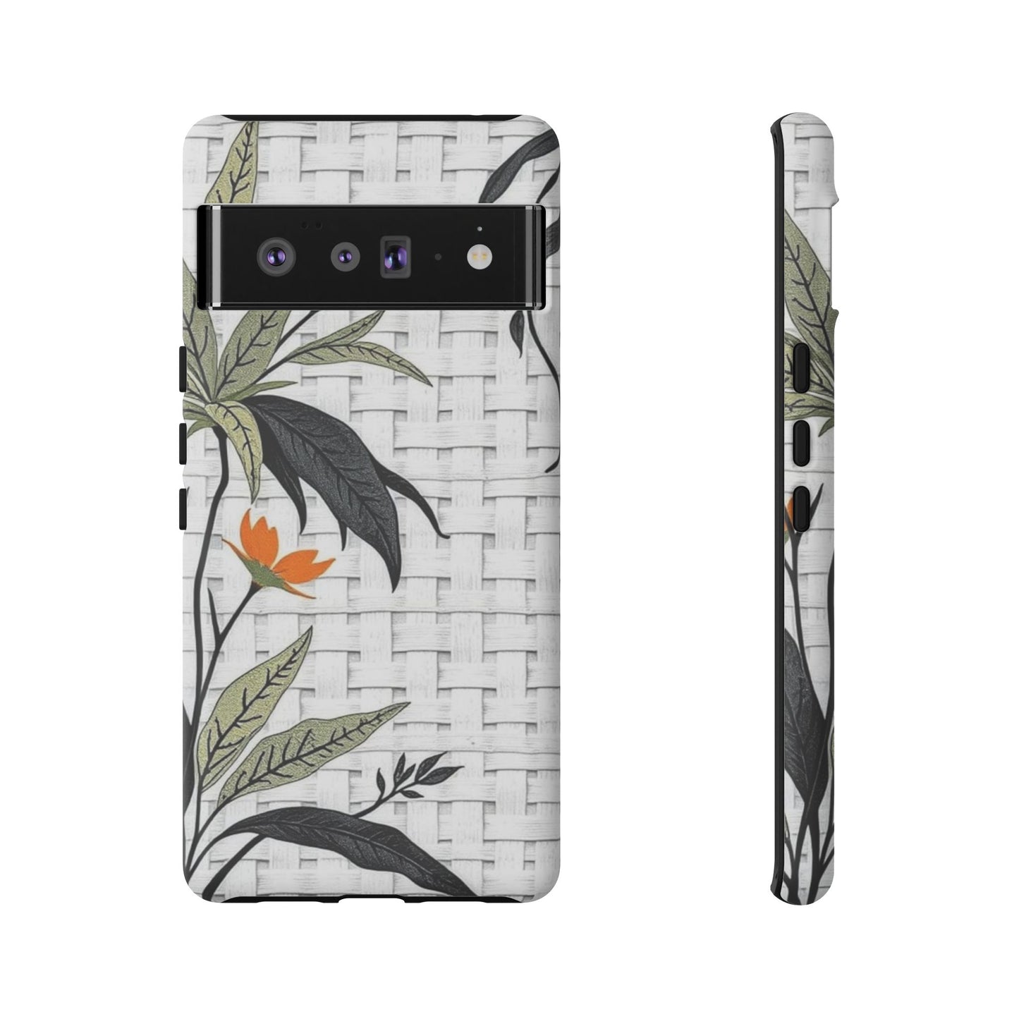 Floral Woven Tough Phone Case — Protective Botanical iPhone Cover