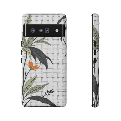 Floral Woven Tough Phone Case — Protective Botanical iPhone Cover