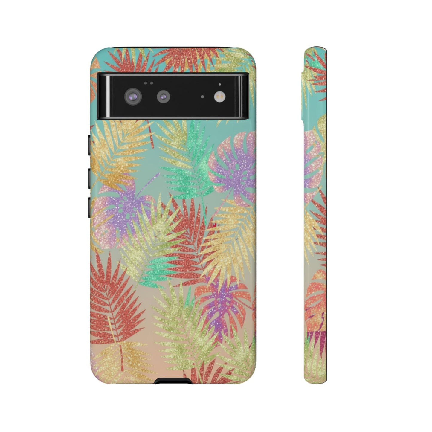Tropical Palm Leaf Tough Phone Case – Colorful Pastel Botanical Protection