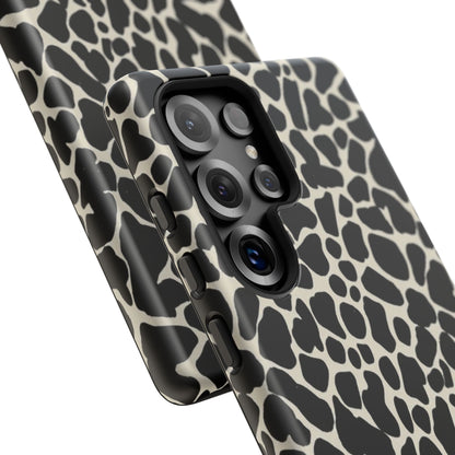 Black and White Cowhide Phone Case — Protective Tough Case