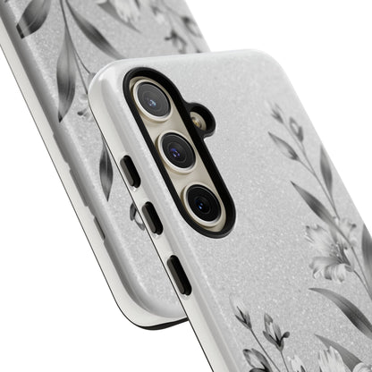 Floral Monochrome Phone Case — Elegant Black & White Lily Design
