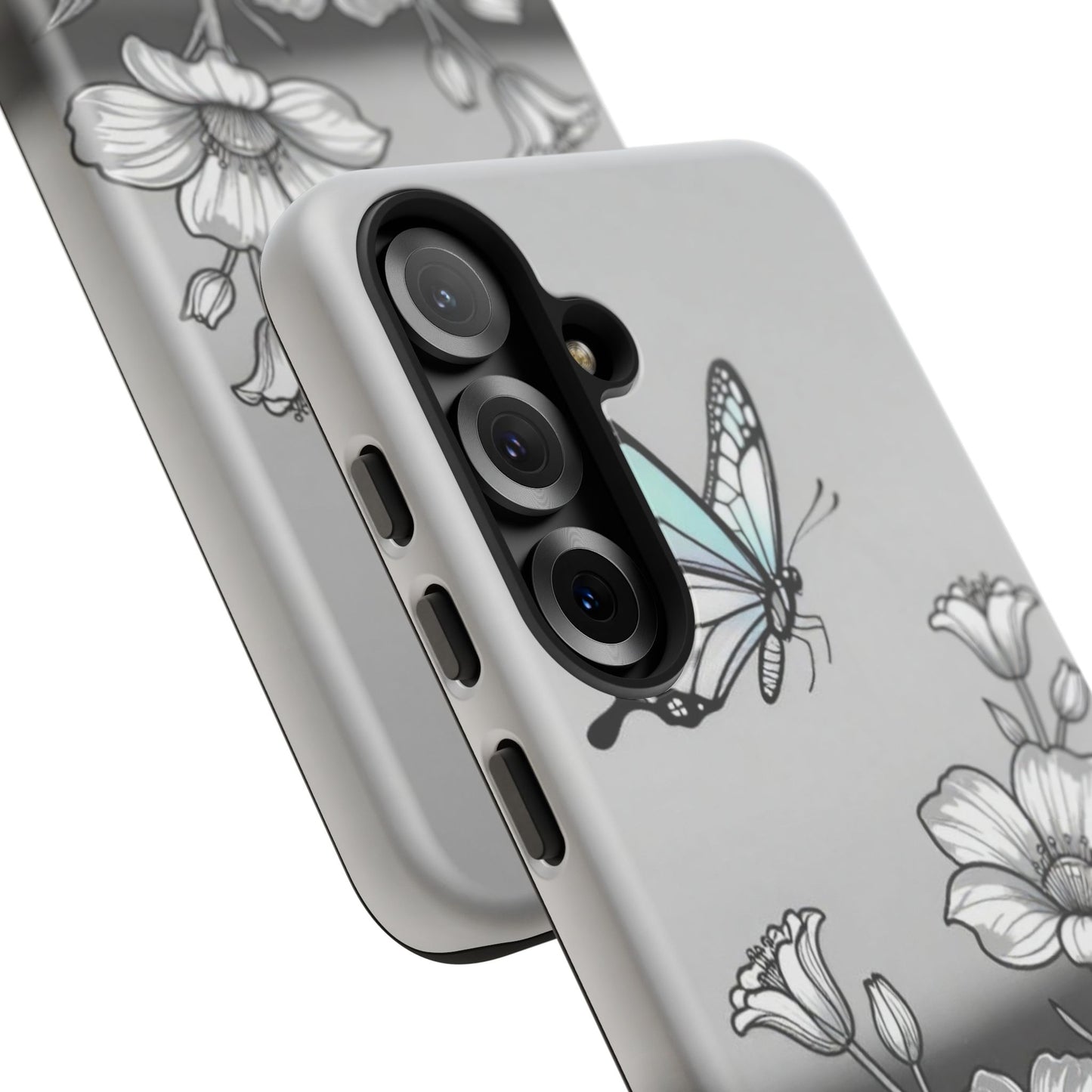 Butterfly & Wildflower Tough Phone Case — Durable Floral Phone Cover