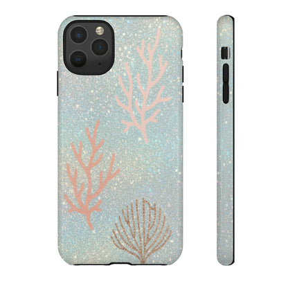 Seafoam Sparkle Phone Case – Coral & Seashell Tough Case