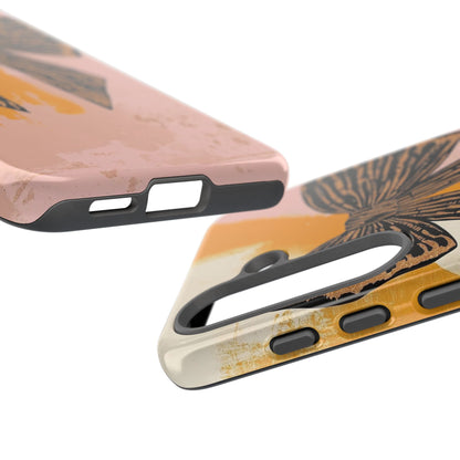 Bow Brushstroke Tough Phone Case — Pink & Mustard