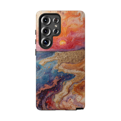 Sunset Coast Phone Case — Colorful Abstract Beach Art Tough Case