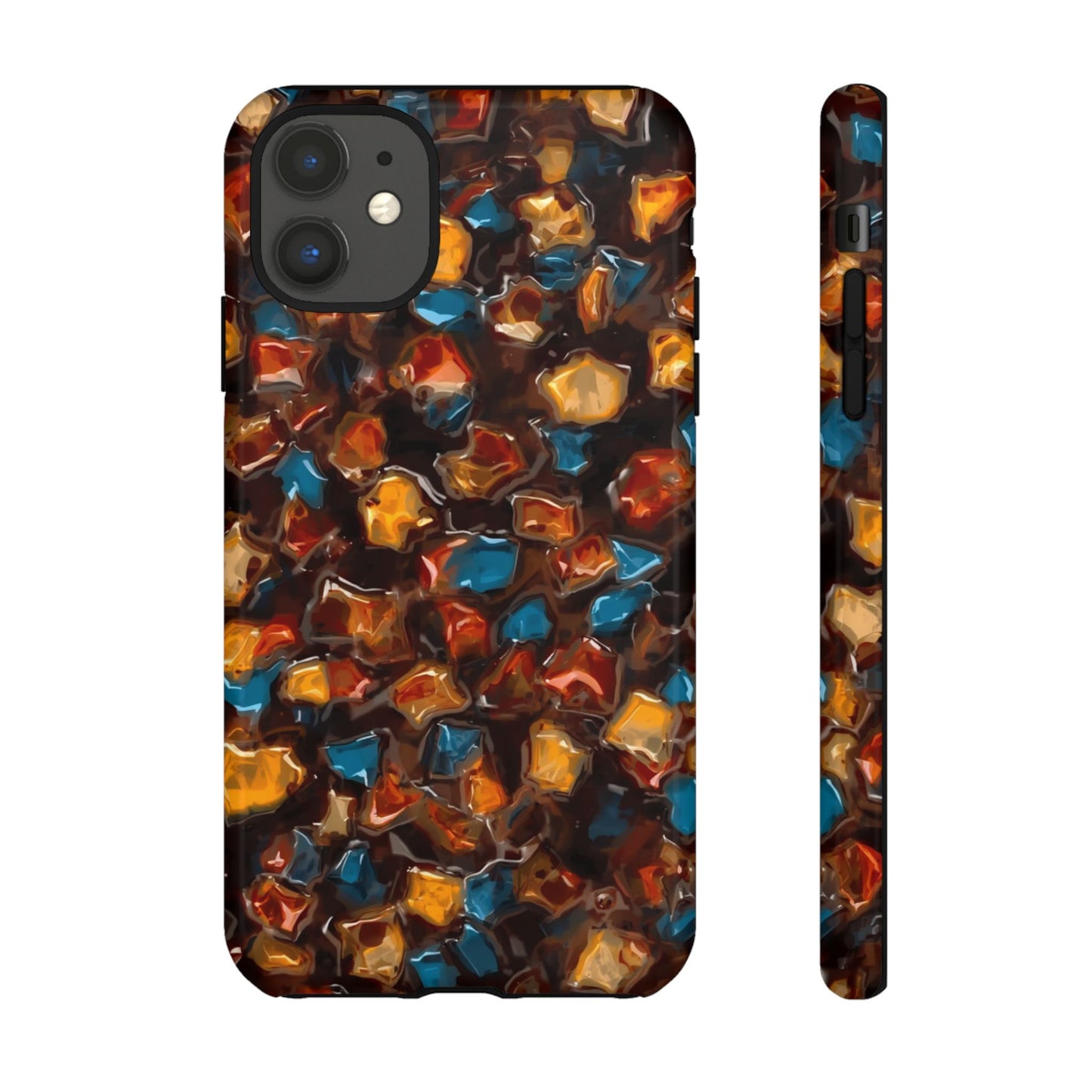 Phone Case - Amber Tortoiseshell Mosaic Protective Cover