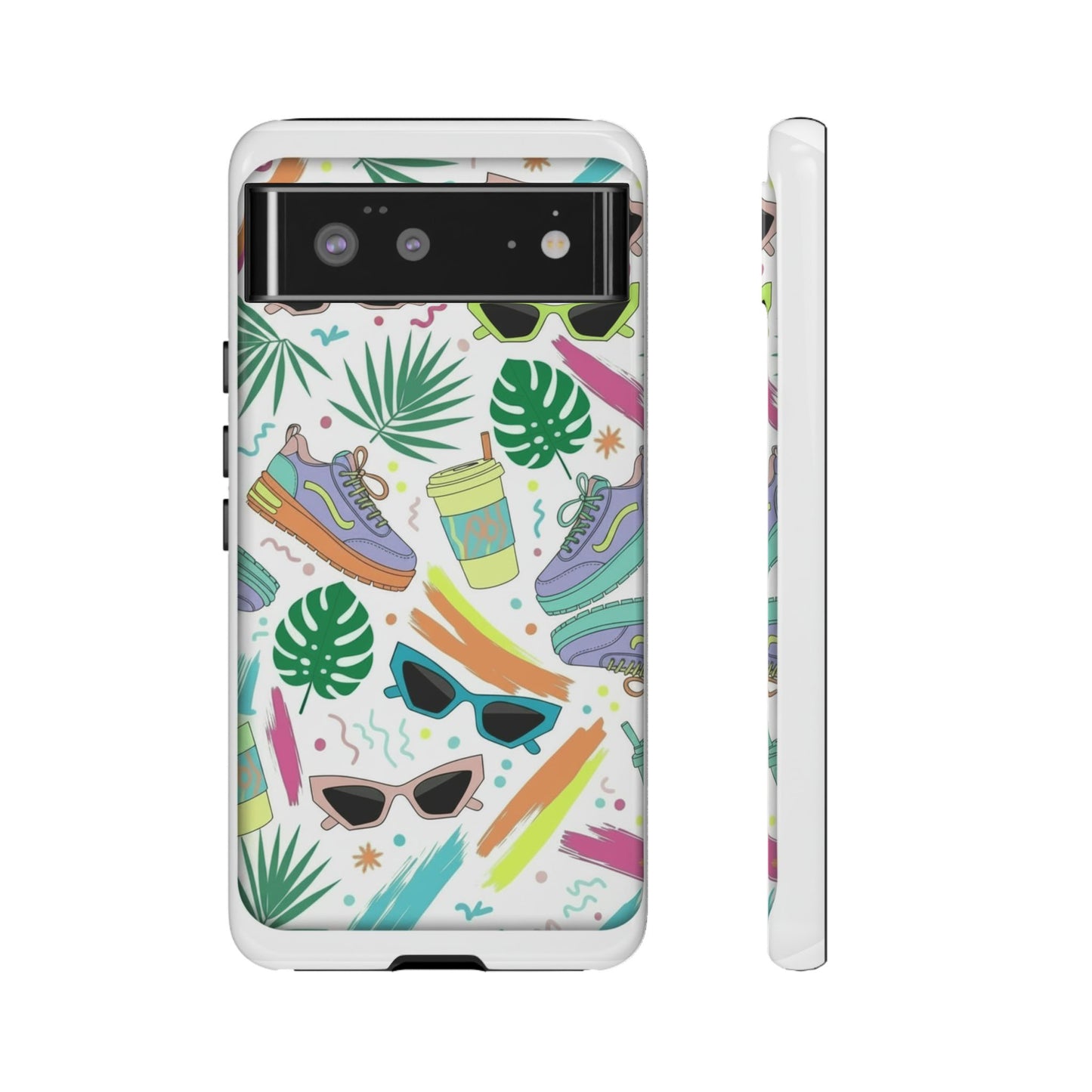 Tough Cases — Colorful Retro Sneakers & Sunglasses Phone Case
