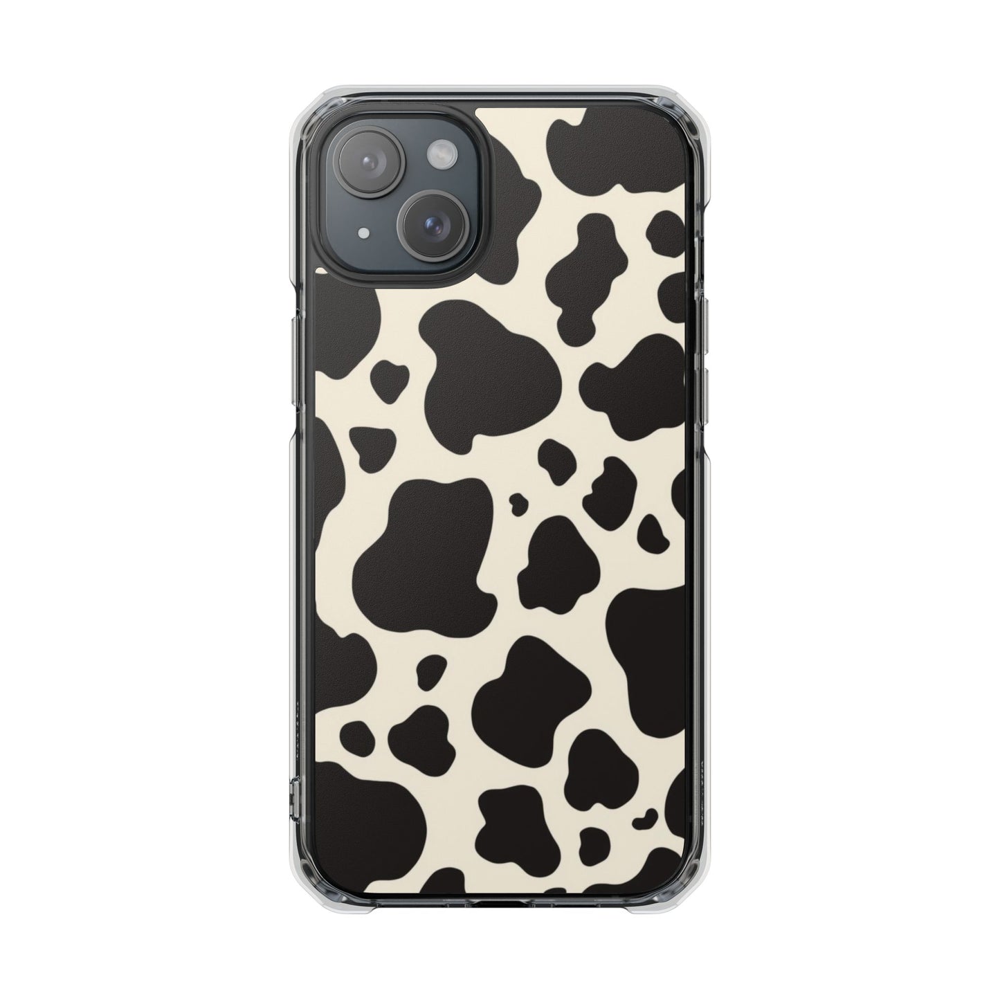 Cow Print Clear Magnetic Phone Case — Impact-Resistant iPhone Cover