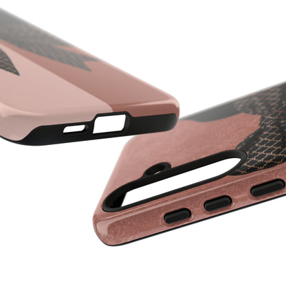 Bow Stripe Tough Phone Case – Pink Mauve Protective Cover