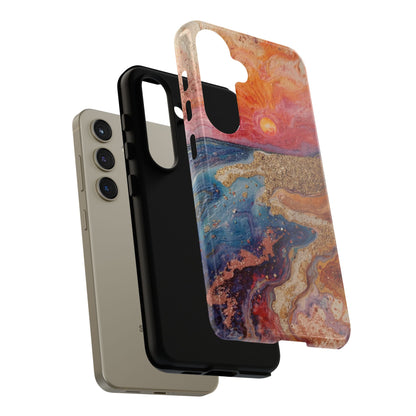Sunset Coast Phone Case — Colorful Abstract Beach Art Tough Case