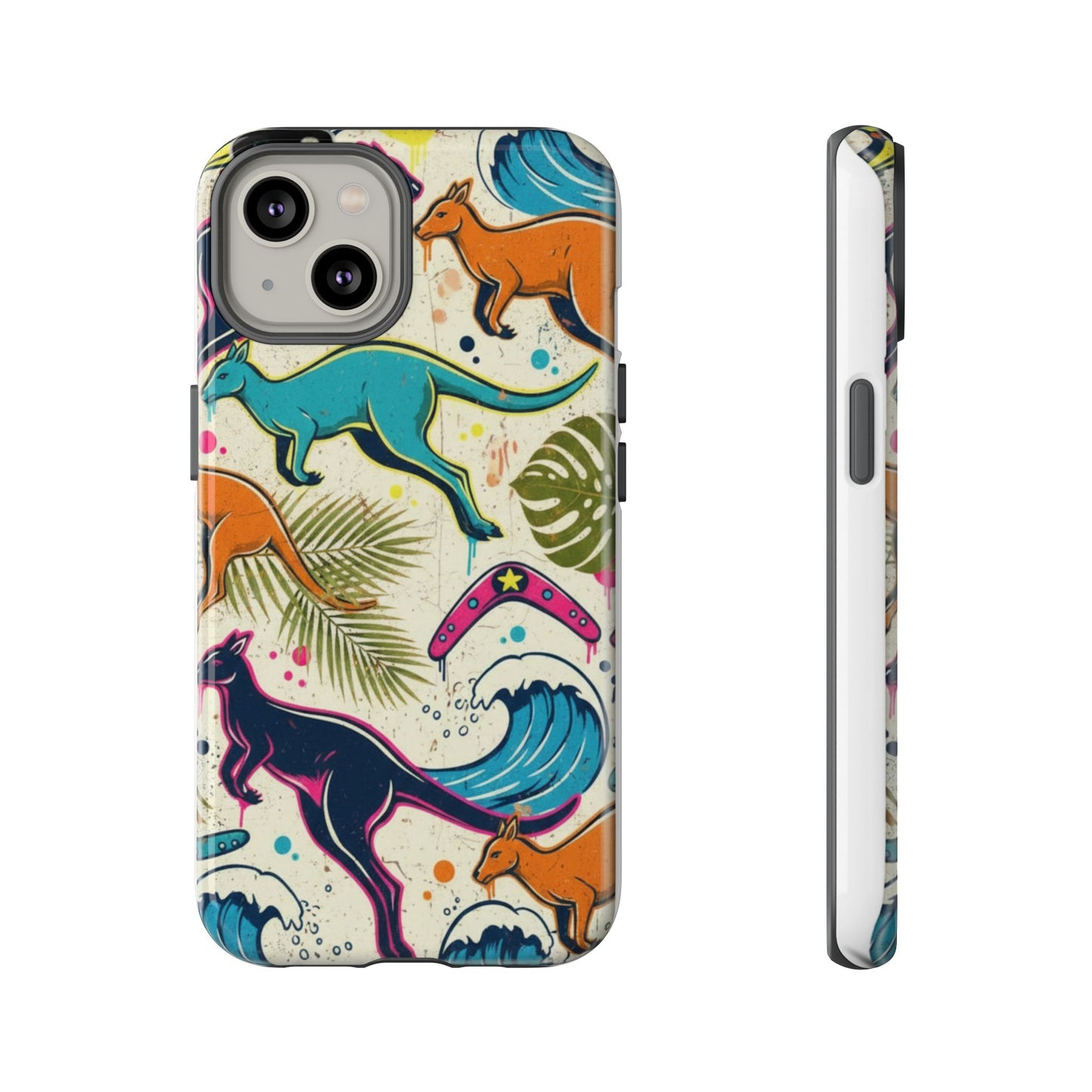 Tough Cases — Colorful Surfing Kangaroo Phone Case