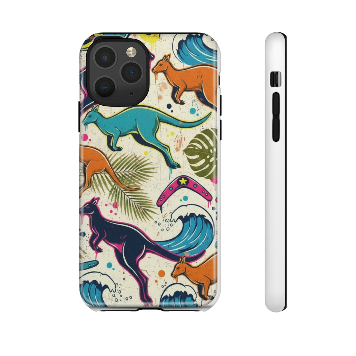 Tough Cases — Colorful Surfing Kangaroo Phone Case