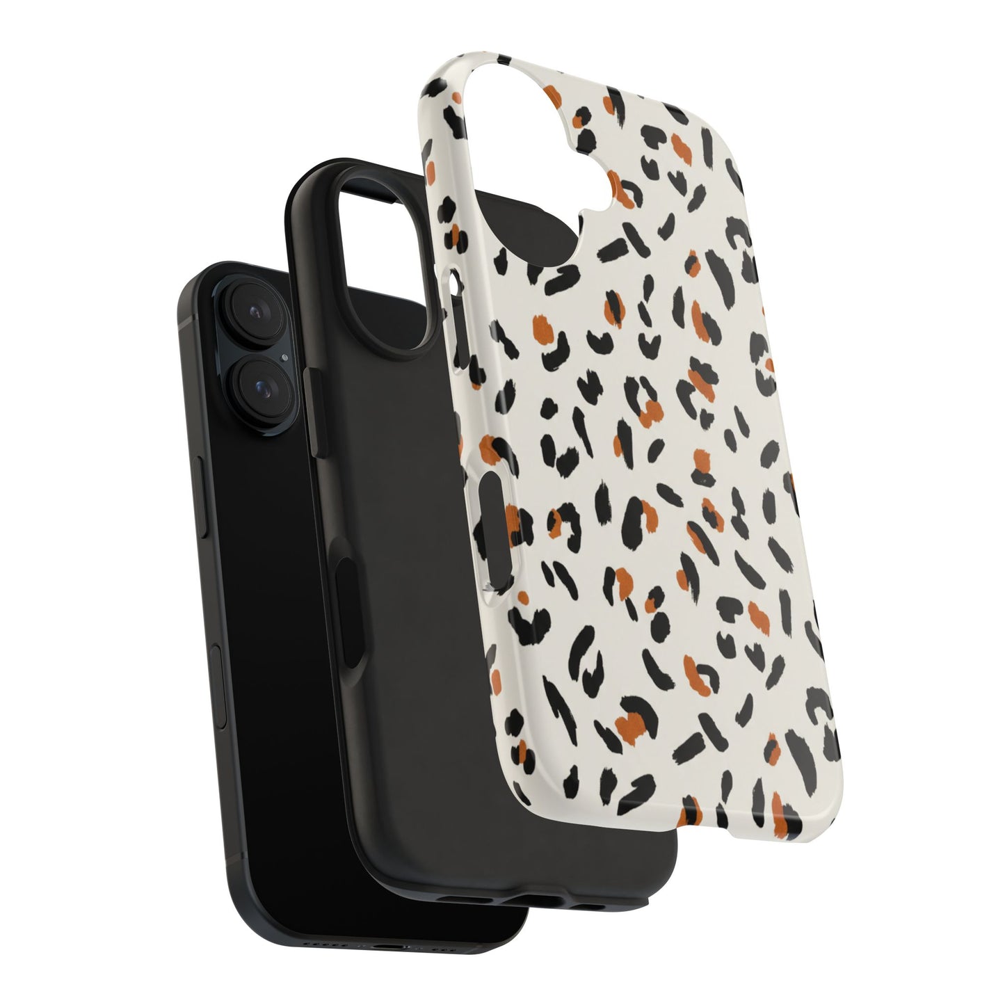 Leopard Print Tough Phone Case — Stylish Protective iPhone Cover