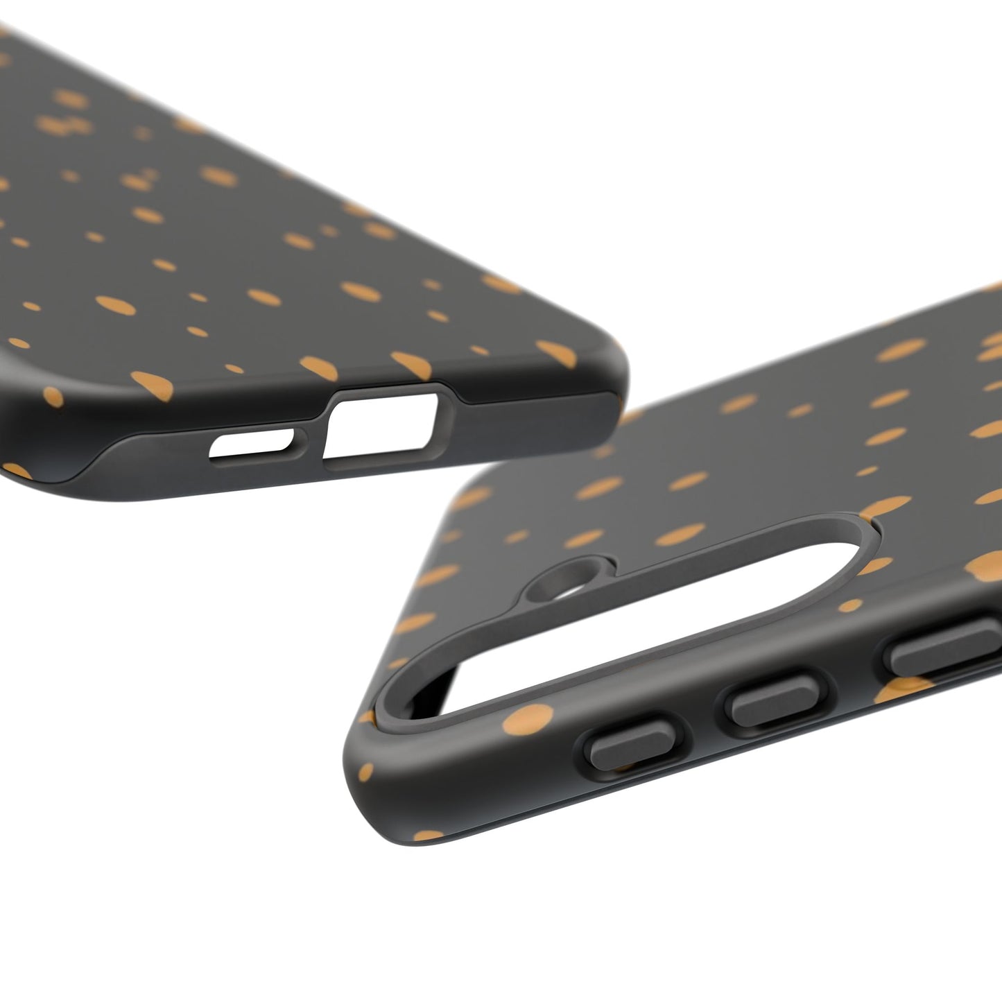 Black & Gold Dot Tough Phone Case — Protective Sparkle Pattern