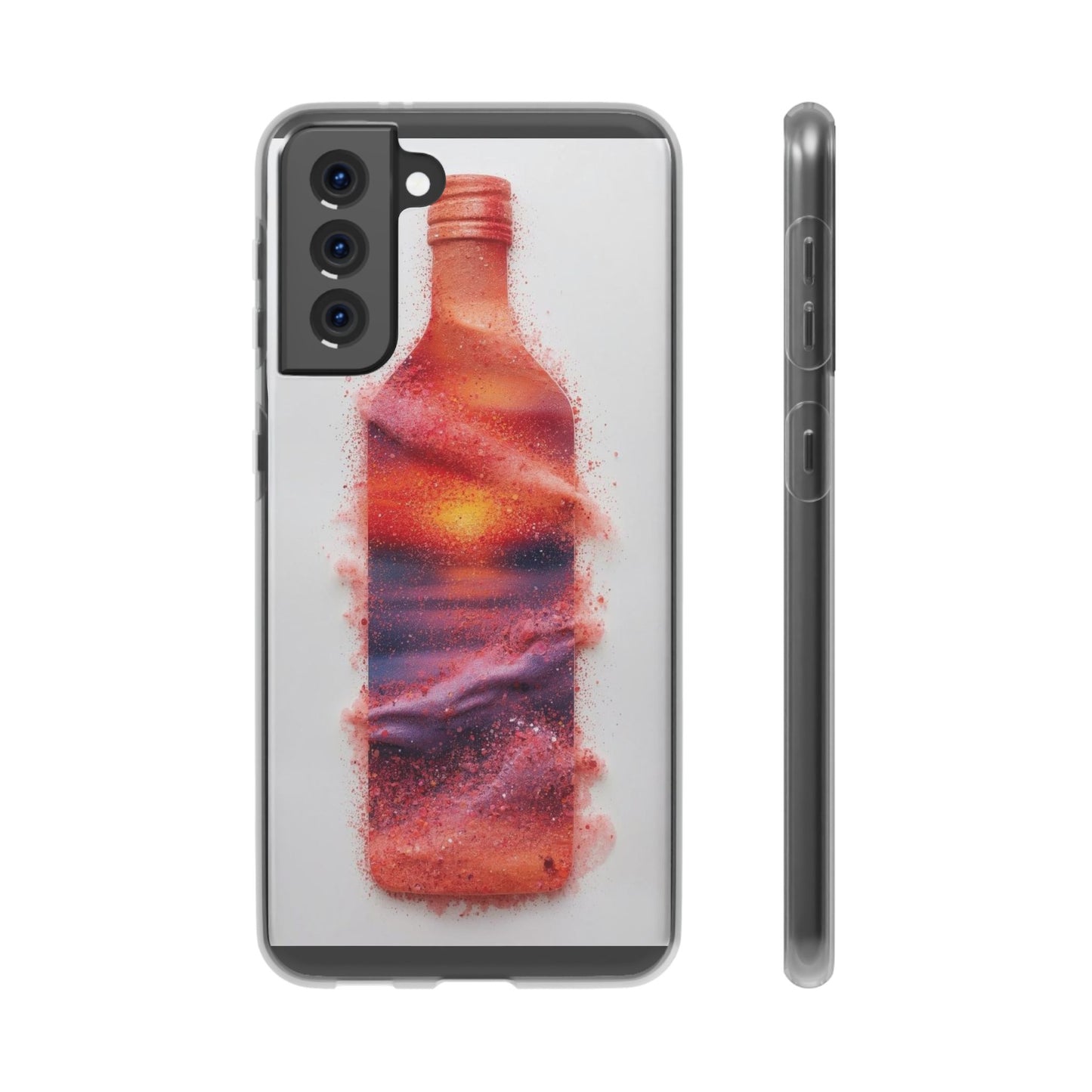 Galaxy Bottle Phone Case — Abstract Cosmic Beverage Design Flexible Case