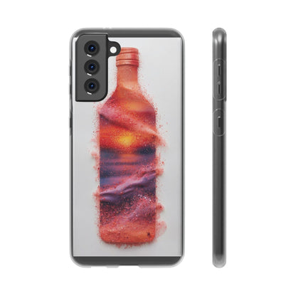 Galaxy Bottle Phone Case — Abstract Cosmic Beverage Design Flexible Case