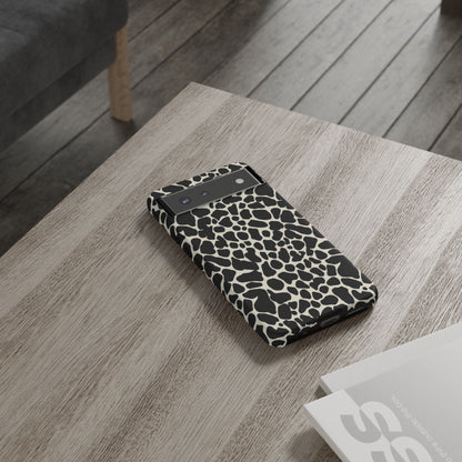 Black and White Cowhide Phone Case — Protective Tough Case