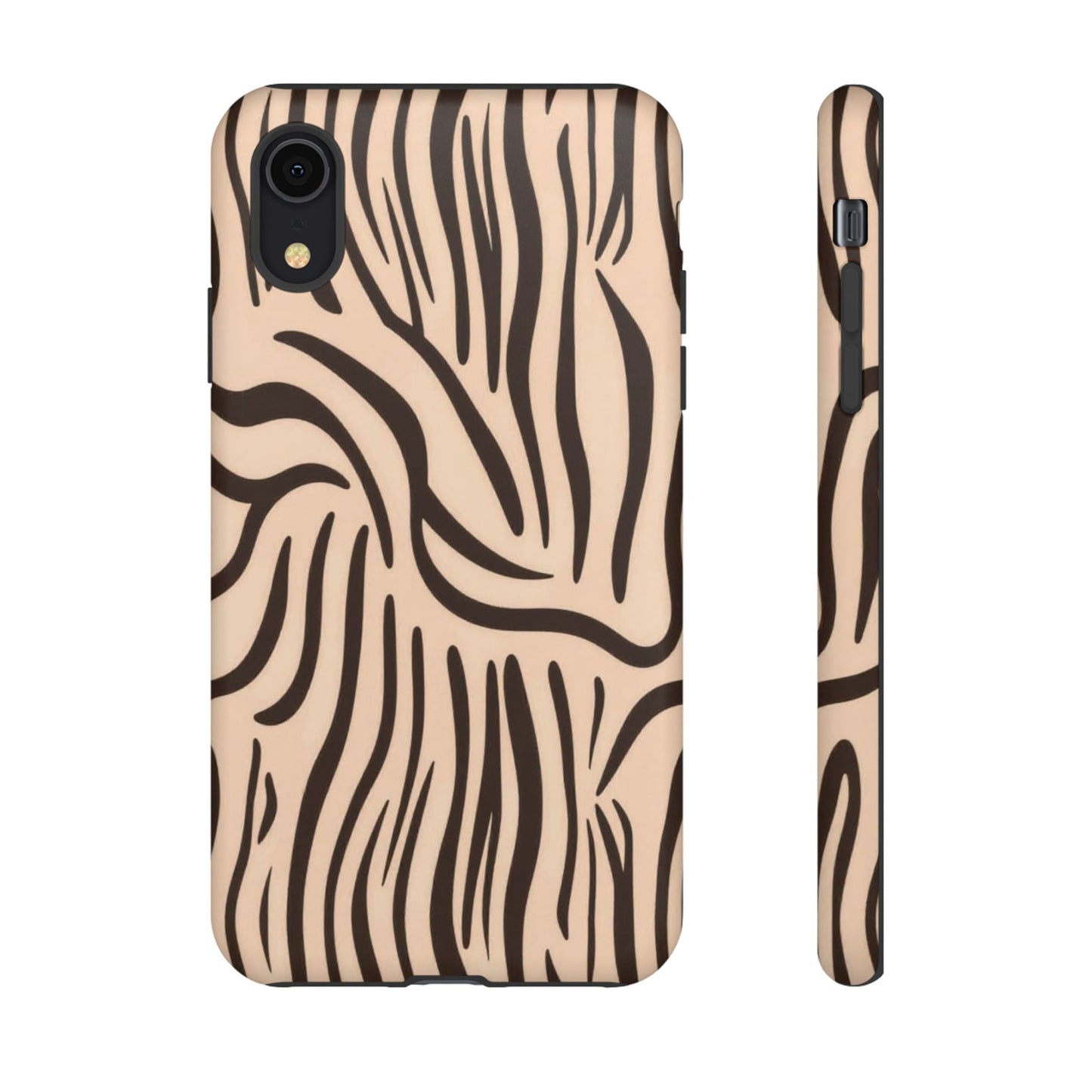 Zebra Stripe Tough Phone Case – Neutral Animal Print Protective Cover