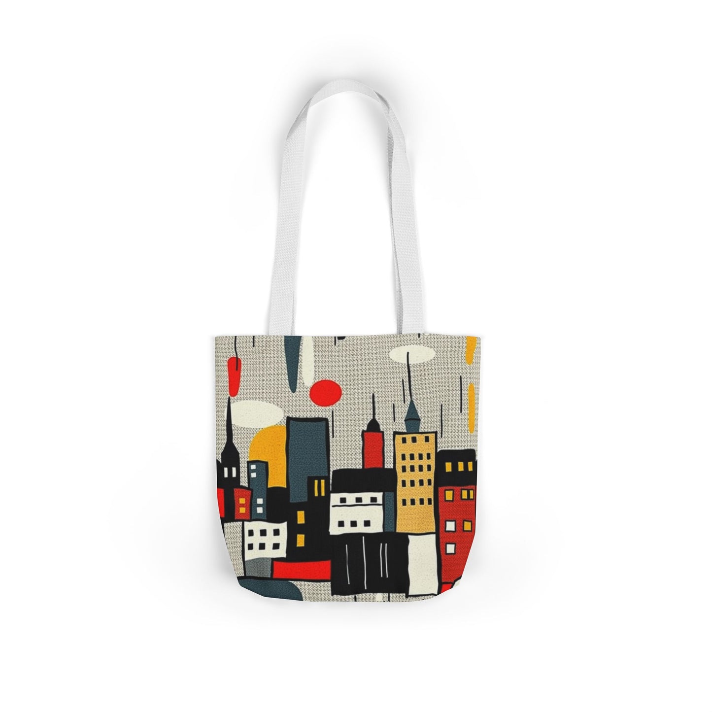 Cityscape Canvas Tote Bag — Retro Urban Skyline Print