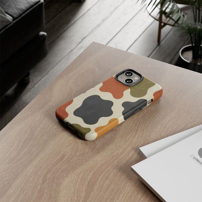 Retro Abstract Camouflage Phone Case — Earth Tone Tough Case