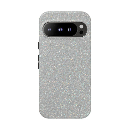 Glitter Silver Tough Phone Case — Sparkling Protective Phone Case