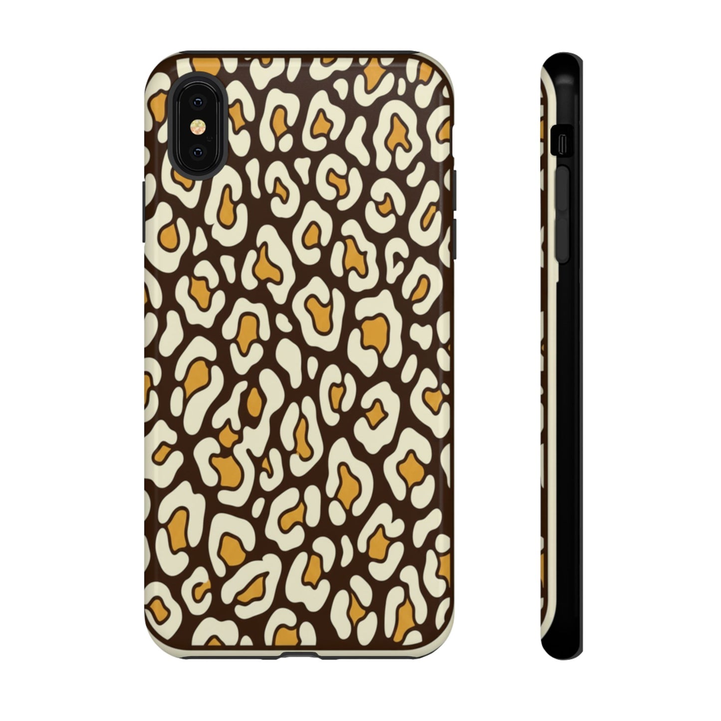 Leopard Print Tough Phone Case — Durable Protective iPhone Cover