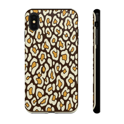 Leopard Print Tough Phone Case — Durable Protective iPhone Cover