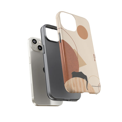 Abstract Earth Tones Phone Case — Minimal Geometric Design