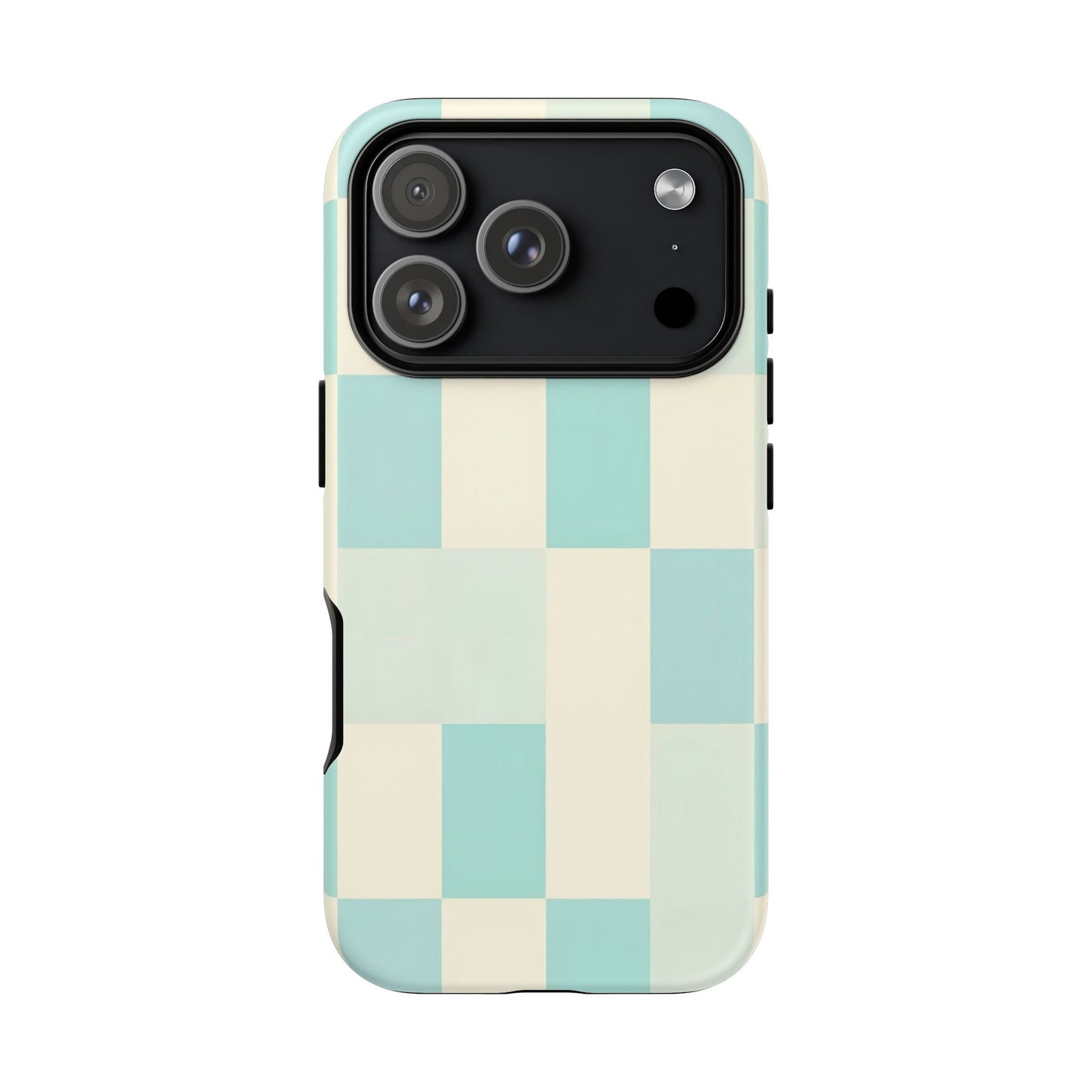 Pastel Checkerboard Tough Case – Mint & Cream Protective Phone Cover