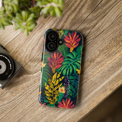Tropical Floral Phone Case — Vibrant Jungle Leaf Protective Cover